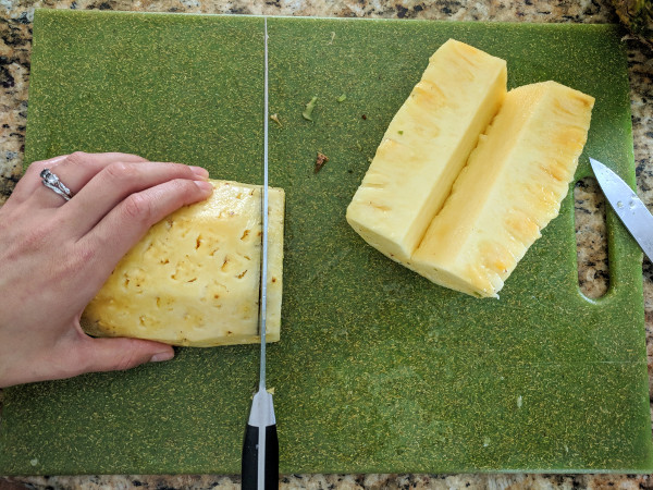 Slicing Whole Pineapple