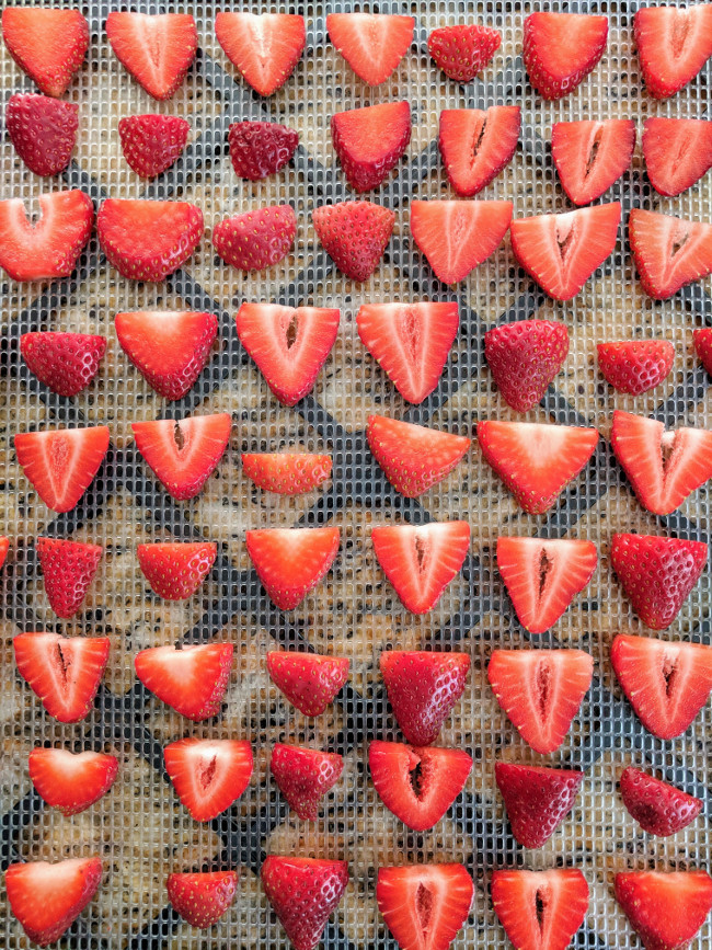 strawberries slices red fruit