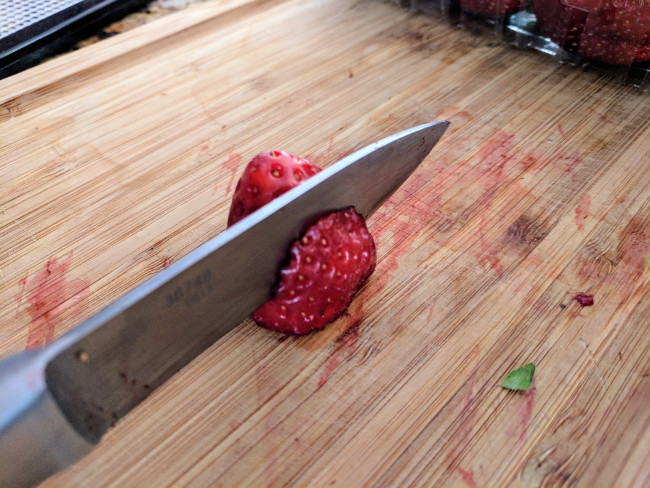 vertical strawberry slice